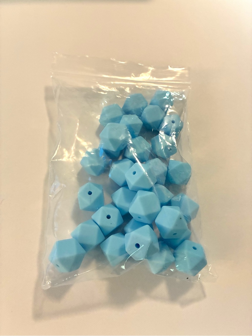 Light Blue Geometric Beads - 30 count